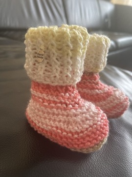 HAndmade skarpetki buciki dla niemowlaka