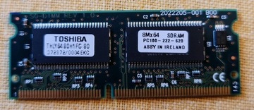 Toshiba pamięć RAM model THLY6480H1FG-80