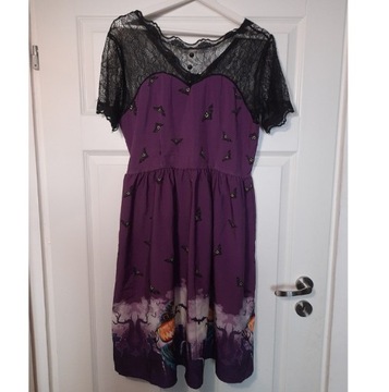 Sukienka Halloweenowa fioletowa plus size