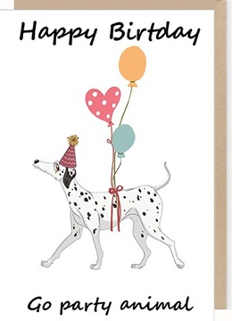Kartka okolicznościowa urodziny dalmatyńczyk pies