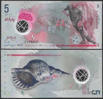 * MALEDIWY 5 rufiyaa 2017 P-26 UNC POLIMER