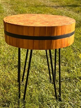 Stolik kawowy (drewno, metal)