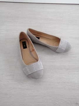 Buty Baleriny balerinki szare r. 38