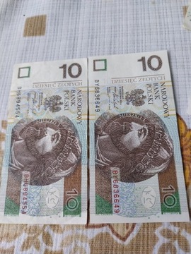 Banknoty 10 zł 2 szt