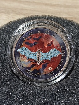 BLUE BAT Bejeweled Liść Klonowy 1 Oz 5$ 2022