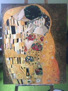 Obraz pocałunek ręcznie malowany
