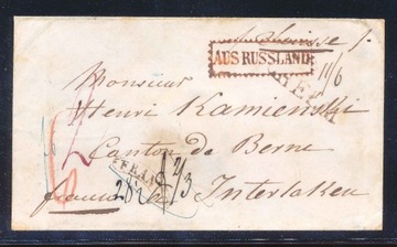 1858 K.P. koperta CHEŁM do INTERLAKEN,AUS RUSSLAND