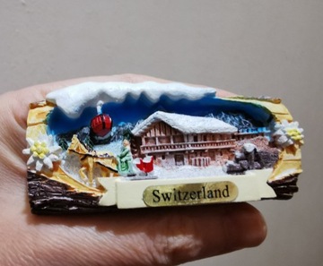 Magnes na lodówkę 3D Szwajcaria zima