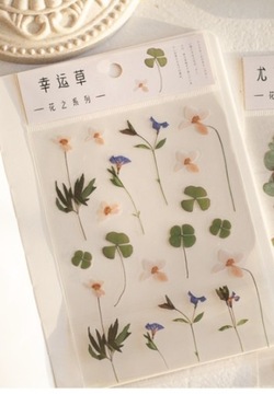 Naklejki japonskie kwiaty scrapbooking przejrzyste