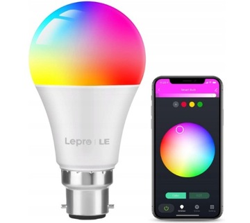 INTELIGENTNA ŻARÓWKA LED rgb wifi lepro 9w