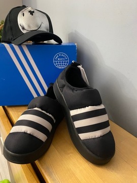 Adidas puffylette śniegowce damskie męskie kapcie