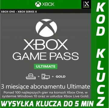 XBOX GAME PASS ULTIMATE 3 MIESIĄCE 90 DNI KLUCZ