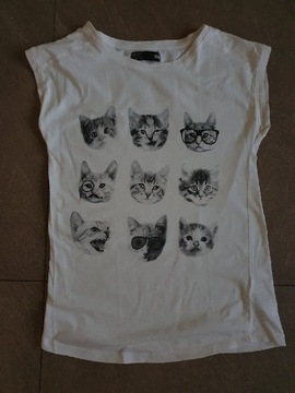 Damska koszulka z kotami rozmiar XS z firmy House