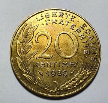 20 centimes  1989  Francja