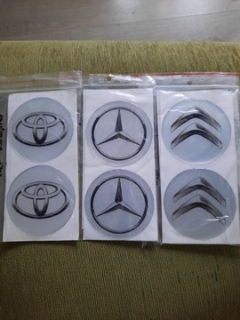 Emblematy naklejki 8cm citroen,mercedes,toyota