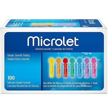 Microlet lancety 100 szt. kolorowe