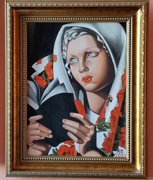 Obraz olejny wg. T. Łempickiej "Polska dziewczyna"