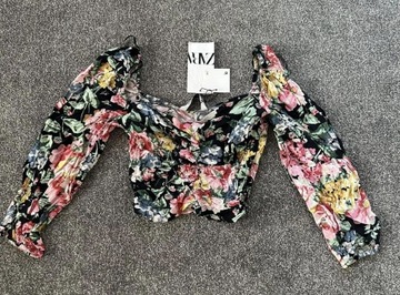 Nowa bluzka Hiszpanka boho kwiaty Zara r XS/s