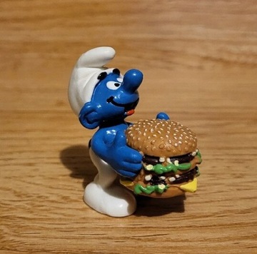 Schleich smerf z hamburgerem figurka wycofana 1996