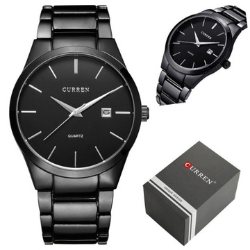 Zegarek męski Curren na bransolecie czarny + BOX