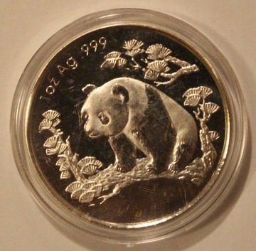 PANDA  1997  - CHINY - NUMIZMAT PLATEROWANY