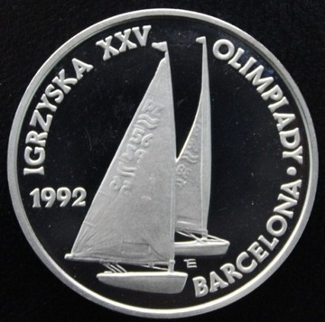 200000 zł 1991- BARCELONA 92, Żaglówka, st. L