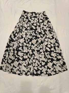 Rozkloszowana spódnica wysoki stan kwiaty Vintage 