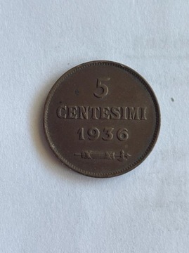 San Marino 5 centesimi 1936 rok
