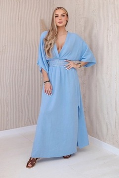 Sukienka muślinowa błękitna