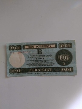 Bon Towarowy 0.01 cent