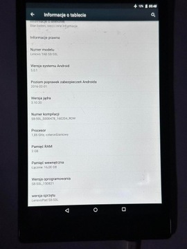 Tablet Lenovo TAB S8-50L 2 GB / 16 GB czarny folia