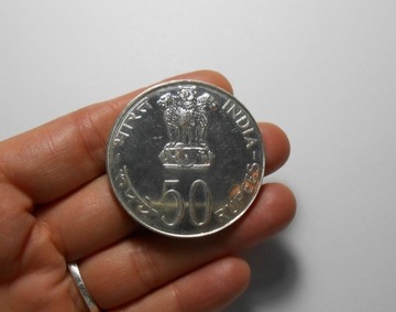 stara moneta 50 Rupies Indie Srebro