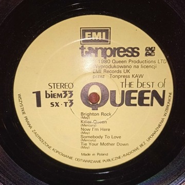 QUEEN - THE BEST OF QUEEN /LP SX-T3, 1980