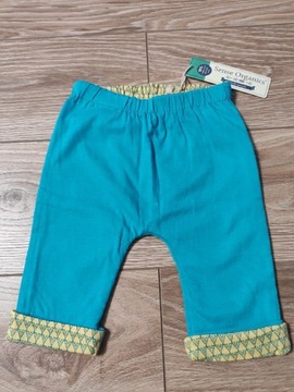 Spodnie niemowlęce niebieskie ze wzorkiem 62/68