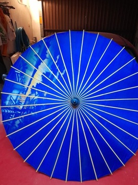 Dekoracyjna, chinska parasolka lata 70 XX wieku