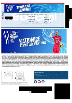 4 Bilety Katowice MŚ mecz finałowy i 3 m-ce 11.09