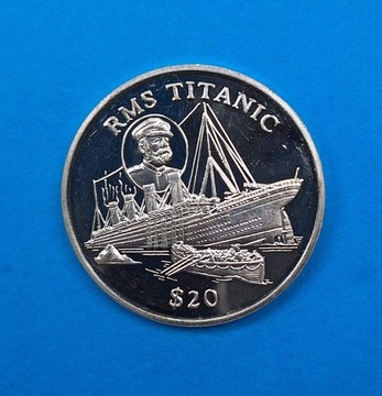 Liberia 20 Dolarów 1998 RMS TITANIC, srebro 0,999