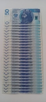 banknoty seria numery kolejno   25 szt 2001-2025