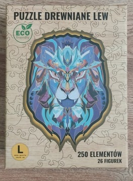 Kreatywne Puzzle Drewniane Duże Lew 250 Elementów