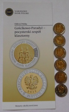 5zł  Gościkowo-Paradyż 2023: 6 monet z folderem