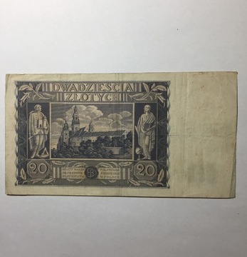 Bankn.20zł 1936,rozm.163x86mm.serCF,st.b,db.