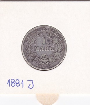 1 marka 1881 J cesarstwo niemieckie