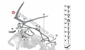 Poprzeczka CFK carbon BMW M4 M3 M2 51618061631