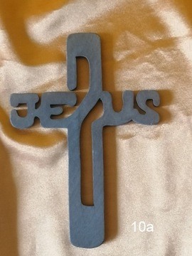 Krzyż drewniany ozdobny na ścianę rękodzieło 22 cm