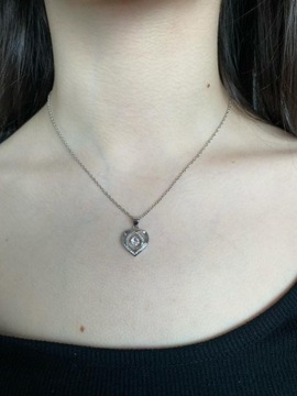 Naszyjnik damski w kształcie serca - srebro 925