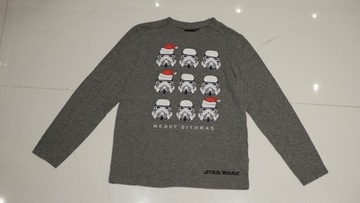 Koszulka Star Wars 10 Lat Długi Rękaw Szara Świąteczna XMAS