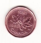 KANADA .... 1 cent ... 1989 ,,,,KM# 132