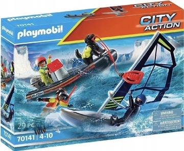 PLAYMOBIL 70141 Ponton ratowniczy Windsurfer pies