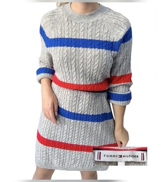 Tommy Hilfiger - oryginalna sukienka sweterkowa S - 36 oversize sweter 