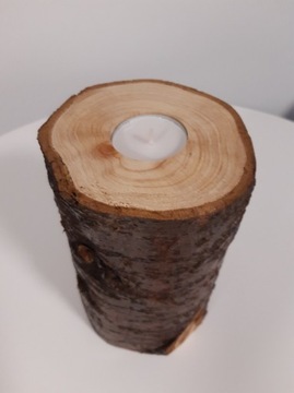 Świecznik z drewna 11x19 cm 
